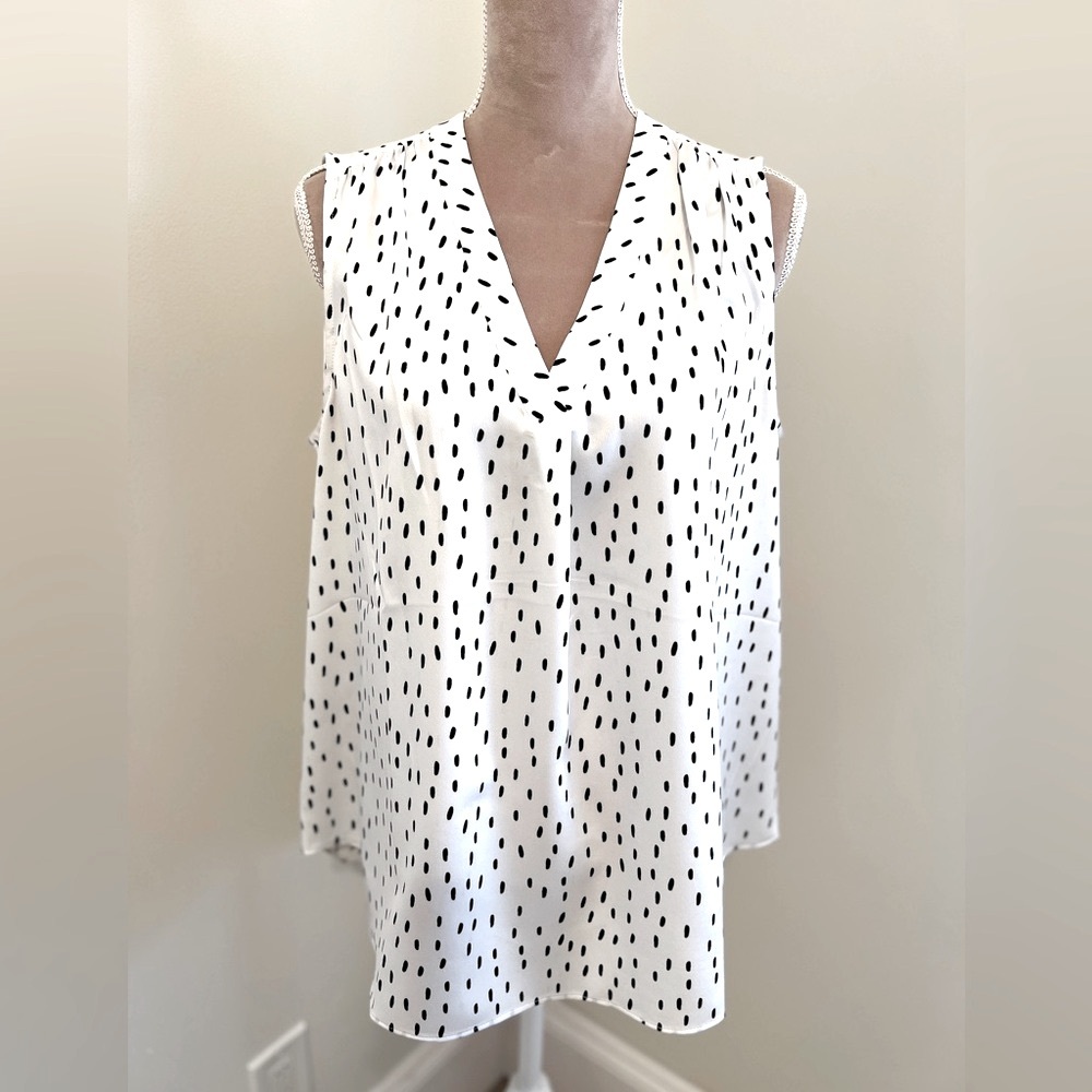Alfani White Swiss Dot Silky Tank Top